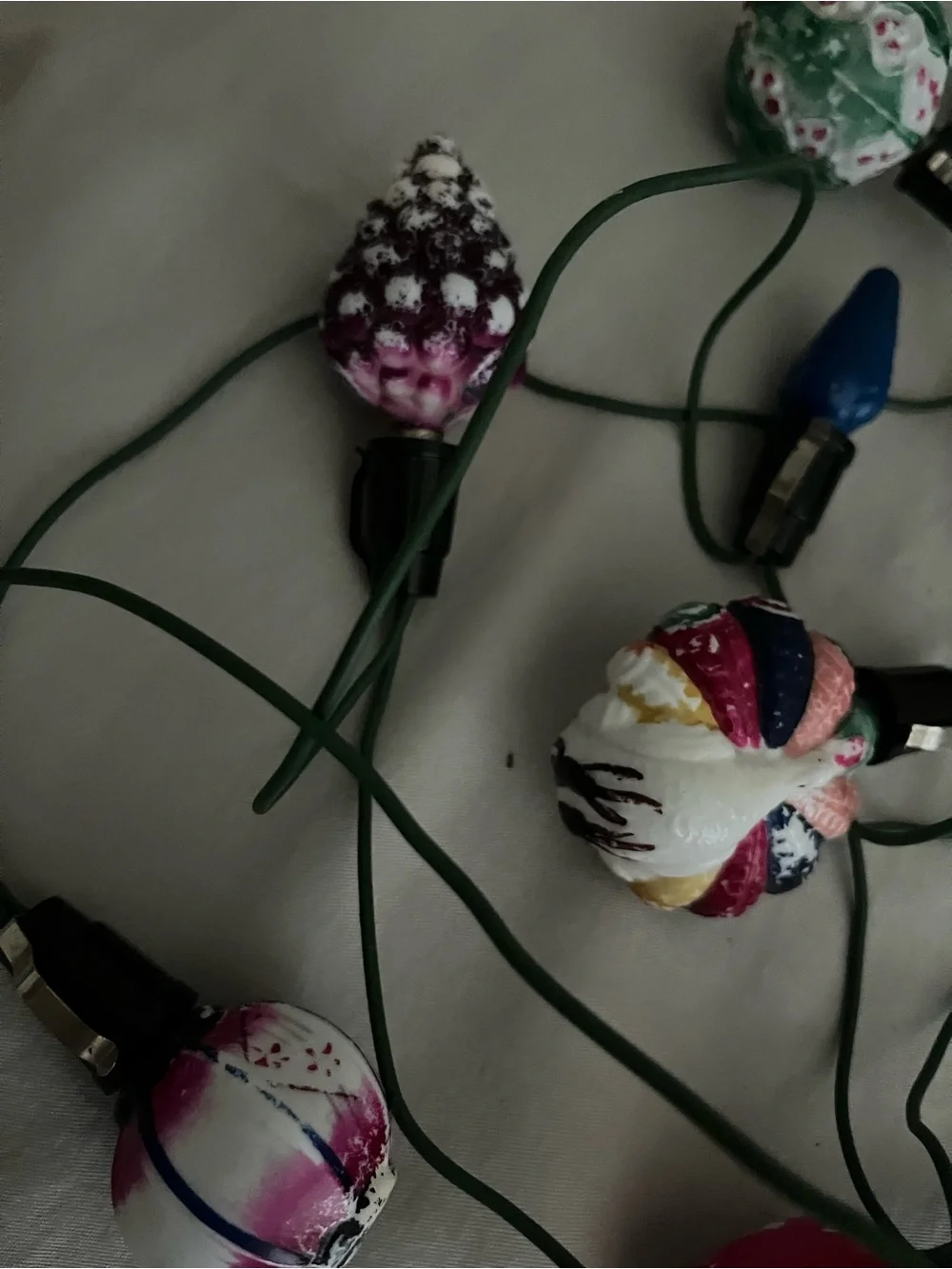 Leco Vintage-style Decorative String Lights with Multicolor Glass Ornaments